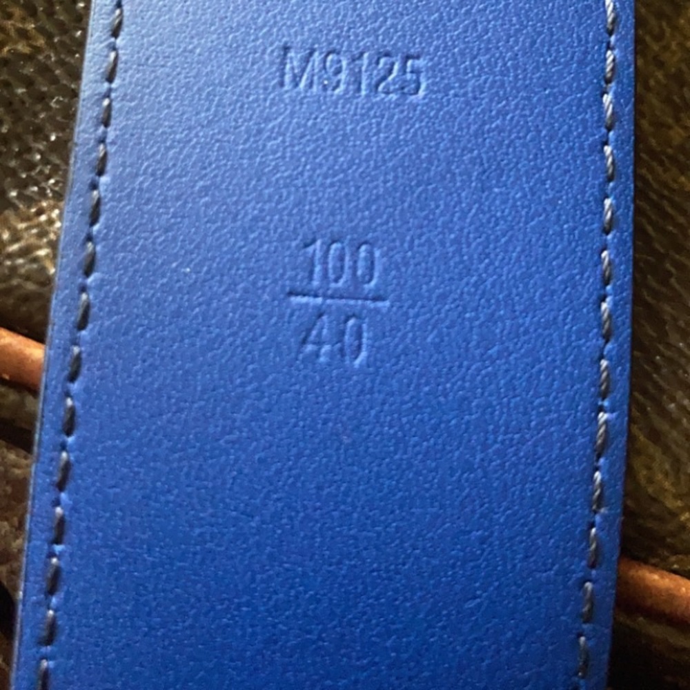 40mm LV Initials Blue Taurillon Leather Belt